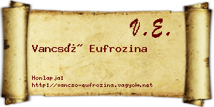 Vancsó Eufrozina névjegykártya
